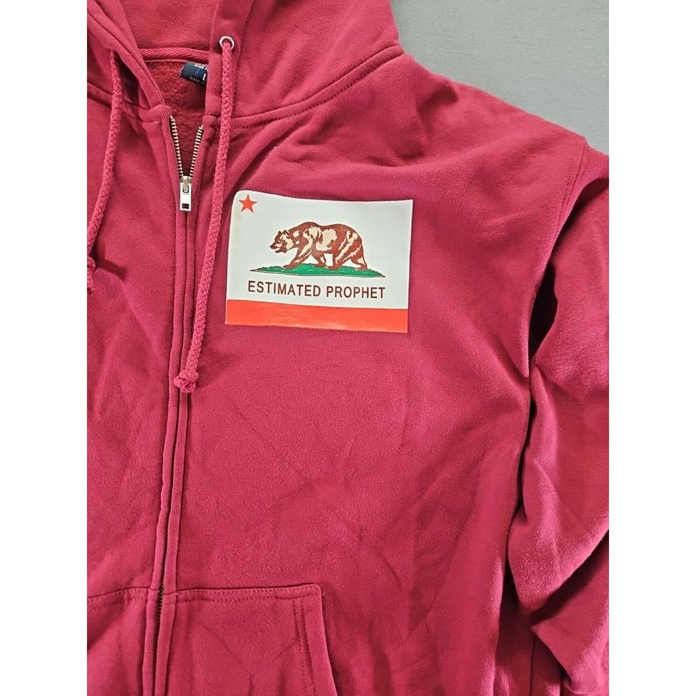 Estimated Prophet Grateful Dead Lyric Zip Hoodie Burgundy California Bear Large
